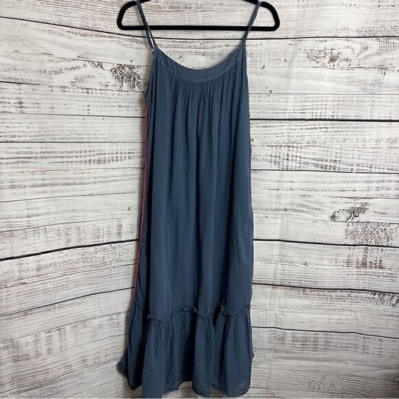 Sundry Dress Womens size M Slip tiered Maxi pigment Navy Minimalist Boho Cotton - Picture 3 of 11